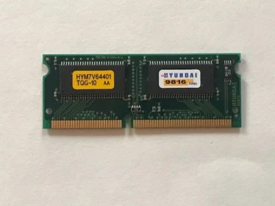 Hyundai Memory Module HYM7V64401 144-pin SDRAM SODIMM 32MB PC66 - Image 1 of 2