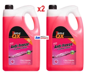 Triple QX Red Antifreeze Summer Coolant G12 Ready Mixed 10 Litre X2 Bottles 10L - Picture 1 of 2