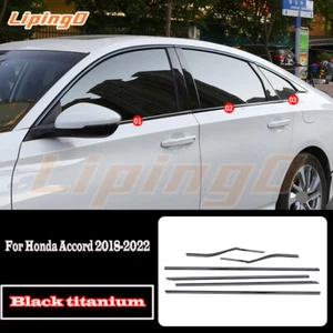For Honda Accord 2018-22 Black titanium Windows Lower Sill Molding Strip Trim*6 - Bild 1 von 12