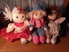 Lot of 3 Vintage Windup Musical Dolls Heads & Arms Move Plush 10" 1980s
