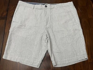 Banana Republic Aiden Short Blue/White Pinstripe Linen Blend Shorts Mens Size 38 - Picture 1 of 5