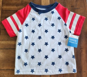 Boy Shirt Patriotic Stars Red White Blue Stripes Tee American Flag Reglan 2t NEW - Picture 1 of 5