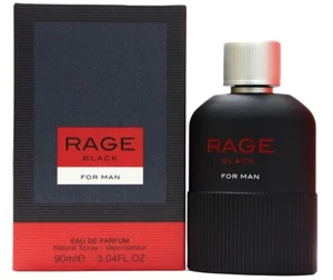 Rage Black For Man By Fragrance World EDP Eau De Parfum 90 ML - Super Rich Niche - Picture 1 of 6