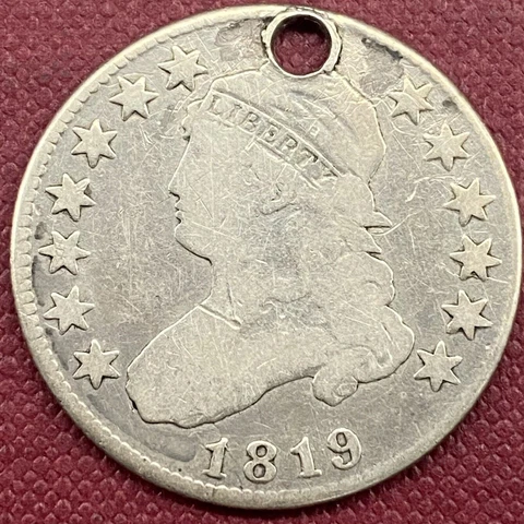 1819 Capped Bust Quarter 25c Better Grade F Details #53347 Cover