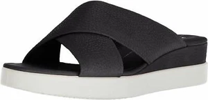 NEW ECCO Womens Touch Leather Open Toe Casual Slide Sandals SHOES EU41 US10 - Picture 1 of 7