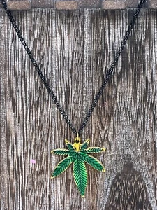 Topfblatt Halskette schwarz Kette - Bild 1 von 2