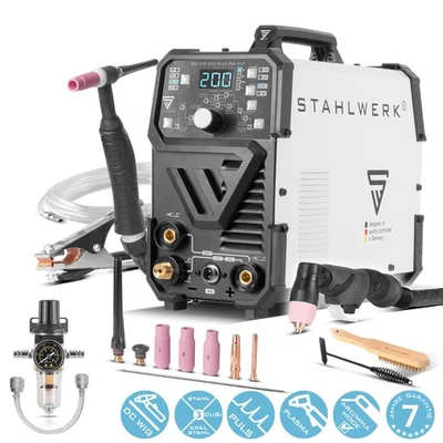 STAHLWERK Schweißgerät 4 in 1 Kombi DC WIG MMA 200 A Puls Pro Plasma/CUT 40 A - Bild 1 von 4