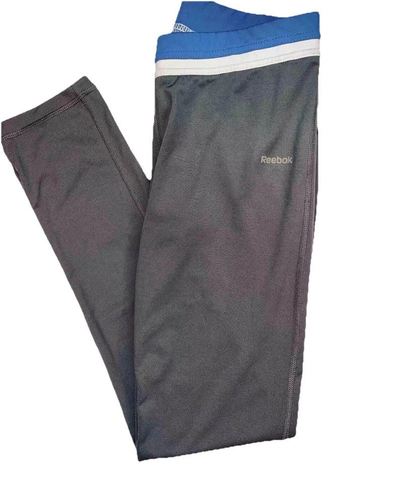 Pantalones de Yoga Reebok Para Mujer M Gris Sólido Azul Cintura Atlético Elástico Entrenamiento Foto 1 de 4
