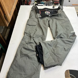 Burton Dryride Snowboard Pants Men Large Gray Cargo Ski Pockets Adjustable - Picture 1 of 12