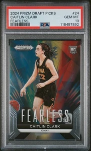 2024 PANINI PRIZM DRAFT PICKS -CAITLIN CLARK -FEARLESS ROOKIE CARD -PSA 10 - Picture 1 of 3