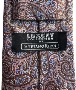 Stefano Ricci Herren Krawatte Braun Paisley Seide Luxus Kollektion Italien 61”x 3,5” - Bild 1 von 10