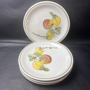 Set of 4 Vintage Sakura Orchard Salad Plates Stoneware Japan 4737 Fruit VGUC - Picture 1 of 8