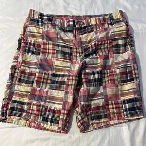 LL Bean Y2K Favorite Fit Patchwork Bermuda Shorts Gr. 18 rosa Madras kariert - Bild 1 von 16
