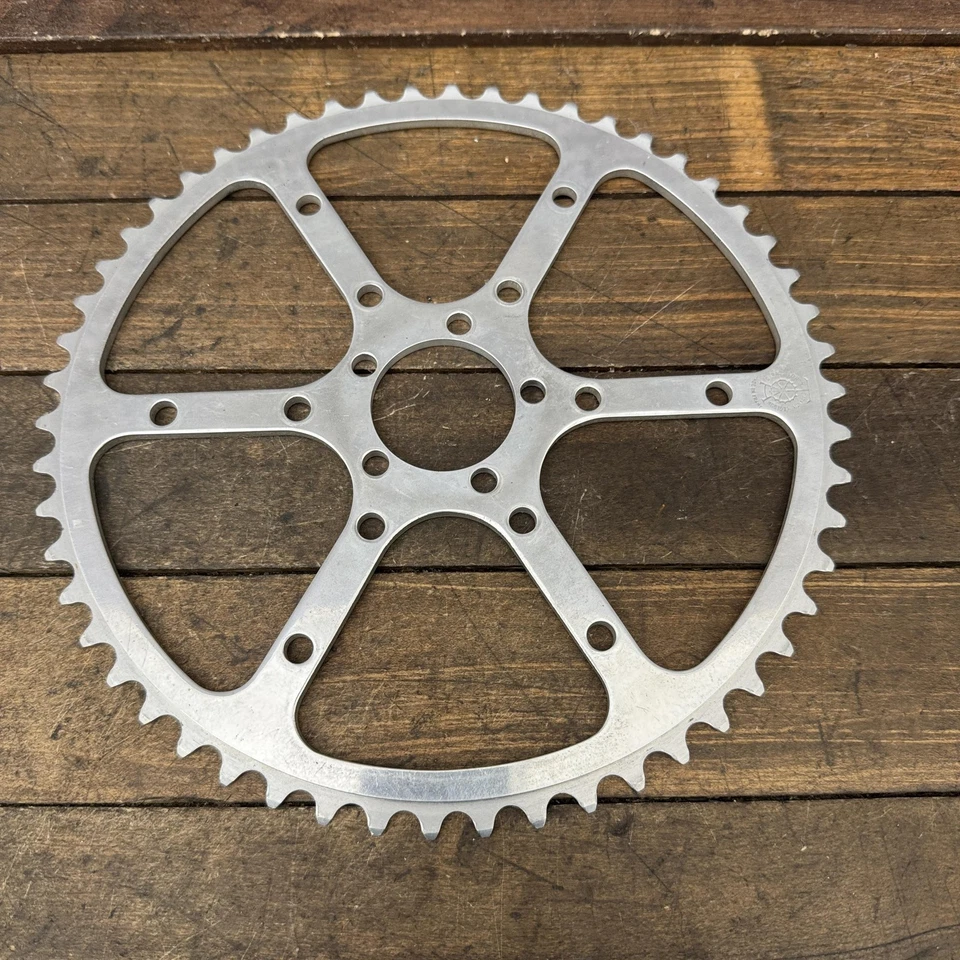 Plato Vintage TA 54T 6 Pernos 80 BCD Bicicleta 54 Rueda Cadena Aleación Brevete BIg Anillo Foto 1 de 4
