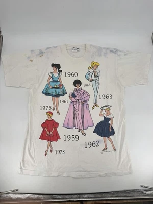 Camisa de Colección 1995 Mattel Barbie Años Jerry Leigh PUNTADA ÚNICA Talla XL RARA Foto 1 de 4