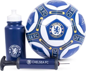 Chelsea F.C. Signature Football Gift Set Ball Pump Bottle Official Licensed - Picture 1 of 5