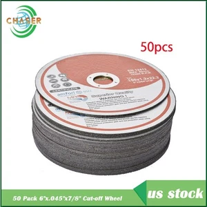 50 Pack 6"x.045"x7/8" Cutting Discs Cut-off Wheel - Metal & Stainless Steel - Picture 1 of 6