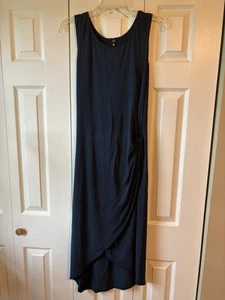 Design Lab Lord & Taylor Navy Blue Dress Size L Sleeveless Bodycon Made in USA - Picture 1 of 6