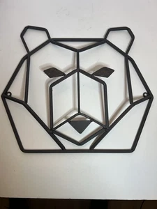 Geometrisches 3D Metall Braunbär Gesicht Kopf hängend Wandkunst Dekor - Bild 1 von 4