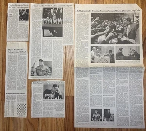 Obituario y recortes de periódicos Bobby Fischer Chess Master New York Times - Imagen 1 de 7