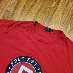 Polo Ralph Lauren Shirt Men 2XL Red Polo Est 1967 Graphic Tee Big Logo Preppy - Picture 1 of 8