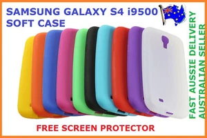 SILICON RUBBER SOFT COVER CASE FOR SAMSUNG GALAXY S4 IV i9500 BRAND NEW FREE SP - Picture 1 of 6