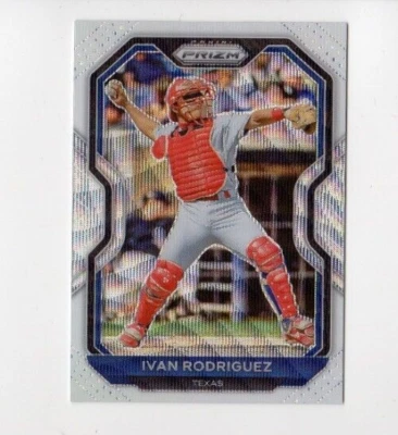 2021 Prizm Baseball Ivan Rodriguez #2 White Wave Prizm Texas Rangers - Image 1 of 2
