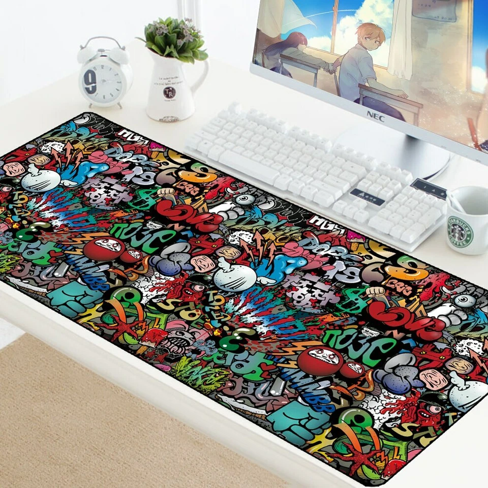 Graffiti Style Gaming Mouse Pad Mat Anime Grande Gamer XXL Computer - Image 1 of 1