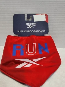 Reebok S/M Snap On Dog Pet Bandana Red And Blue Run 13-15 Inch - Picture 1 of 7