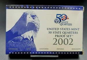2002 S US Mint America Beautiful Quarter Proof CLAD 5 Coin Set Box COA OGP - Picture 1 of 4