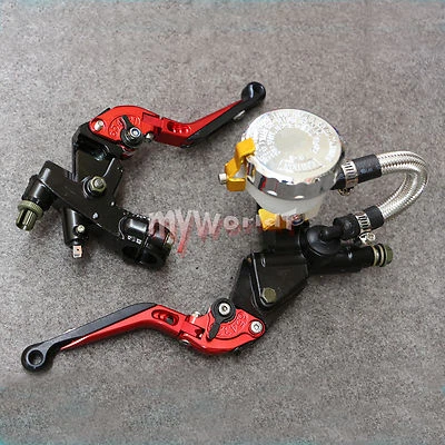 Fit For KAWASAKI 7/8'' Clutch Brake Levers Master Cylinder Reservoir Set - Image 1 of 4