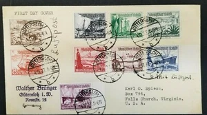 German Reich Michel  651 - 659 Postmarked on First Day Cover FDC - Picture 1 of 2