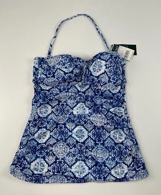 Ralph Lauren танкини плавать верхний Эгейский плитки синий пляж прибрежный новый с ярлыками размер 4 - Изображение 1 из 4