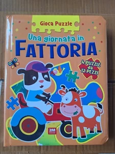 Gioca puzzle UNA GIORNATA IN FATTORIA 4 puzzle da 12 pezzi libri per l'infanzia - Foto 1 di 3