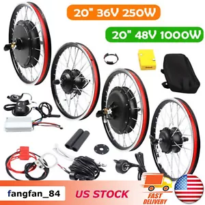 20" EBike Bicycle Conversion Kit 250/1000W Electric Front / Rear Wheel Hub Motor - Picture 1 of 40