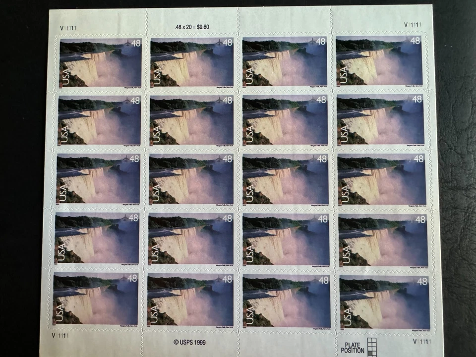 Scott #C133 Niagra Falls Pane of 20 48¢ Airmail M, NH, Self-Adhesive (1999) - Image 1 of 1