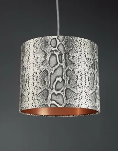 Handmade Snake Skin fabric Lampshade Animal print Gold *Choose 7 inner linings* - Picture 1 of 25
