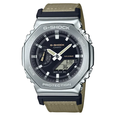Casio G-Shock G-Steel Black Dial Green Nylon Men's Watch GM-2100C-5A - Image 1 of 4