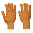Criss Cross Safety Gloves Portwest A130 PVC Orange Robust 7 Gauge - 12 Pairs