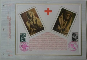 Feuillet CEF 1er jour 259A Soie 1973 Croix Rouge et la Poste  - Picture 1 of 1