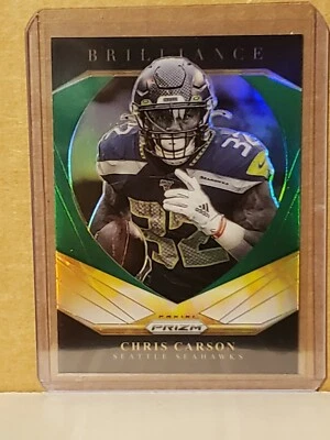 Chris Carson 2020 Prizm Green Prizm Brilliance Card Seattle Seahawks RB - Image 1 of 2
