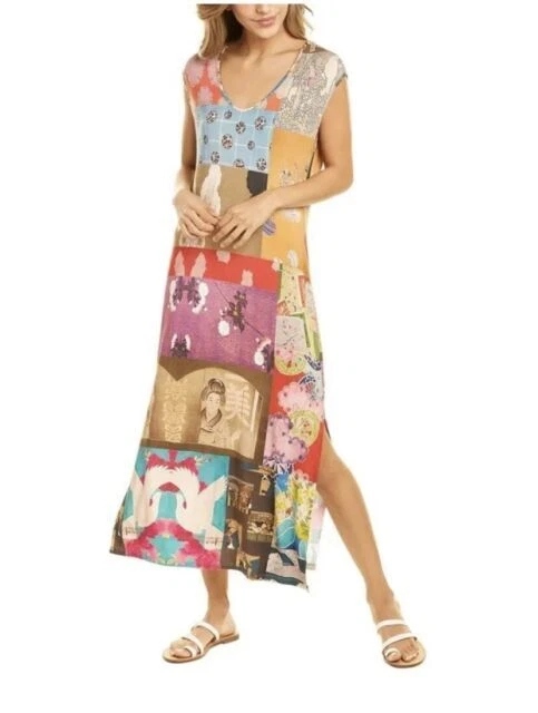 Johnny Was Tokyo High Slit Knit Dress - Multicolor, Size XL