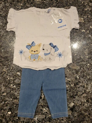 Mayoral Bambino Cane Animalier 2-Piece Vestito Top Leggings - Nuovo con - Immagine 1 di 4