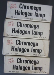 Four Omega Quartz Halogen lamp #471-027 24V 150W. New - Picture 1 of 2