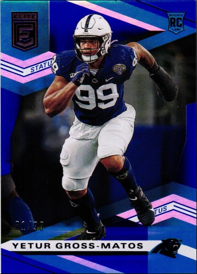 2020 Donruss EliteStatus Blue /99 YETUR GROSS-MATOS Rookie Carolina Panthers - Image 1 of 2