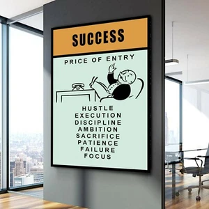 SUCCESSO Monopoli Motivazione Successo Lavoro Casa Arte Parete POSTER TELA ed3 - Foto 1 di 7
