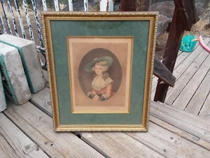 Antiguo Para mujeres Moda Estampado Oro Adornado Cuadro Marco Firmado Pared Arte Decoración - Imagen 1 de 8