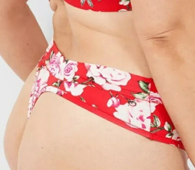 Tanga Lane Bryant Bonita Roja Floral Lado Ancho Comfort Bliss Talla Grande 22/24, 3X Foto 1 de 4