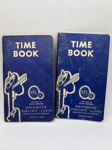 Set of 2 Vtg Railway Railroad Time Book 1960's Benefit Trust Life Book BTL - Picture 1 of 8