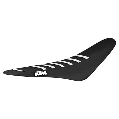 2011-2015 KTM SX-SXF 125 250 350 450 seat cover   all BLACK/ WHITE rib  #47 LOGO - Image 1 of 4